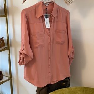 Size Medium button down peach Express shirt